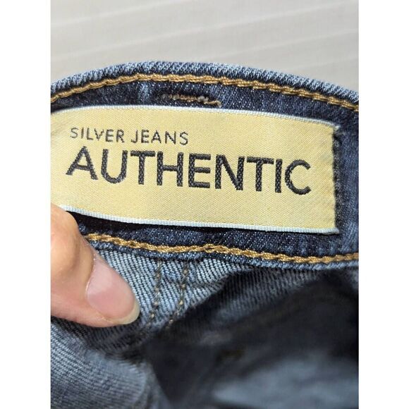 Silver Jeans Authentic Men's Blue Dark-Wash Mid-Rise Straight-Leg Jeans Size 32/ - Picture 2 of 8